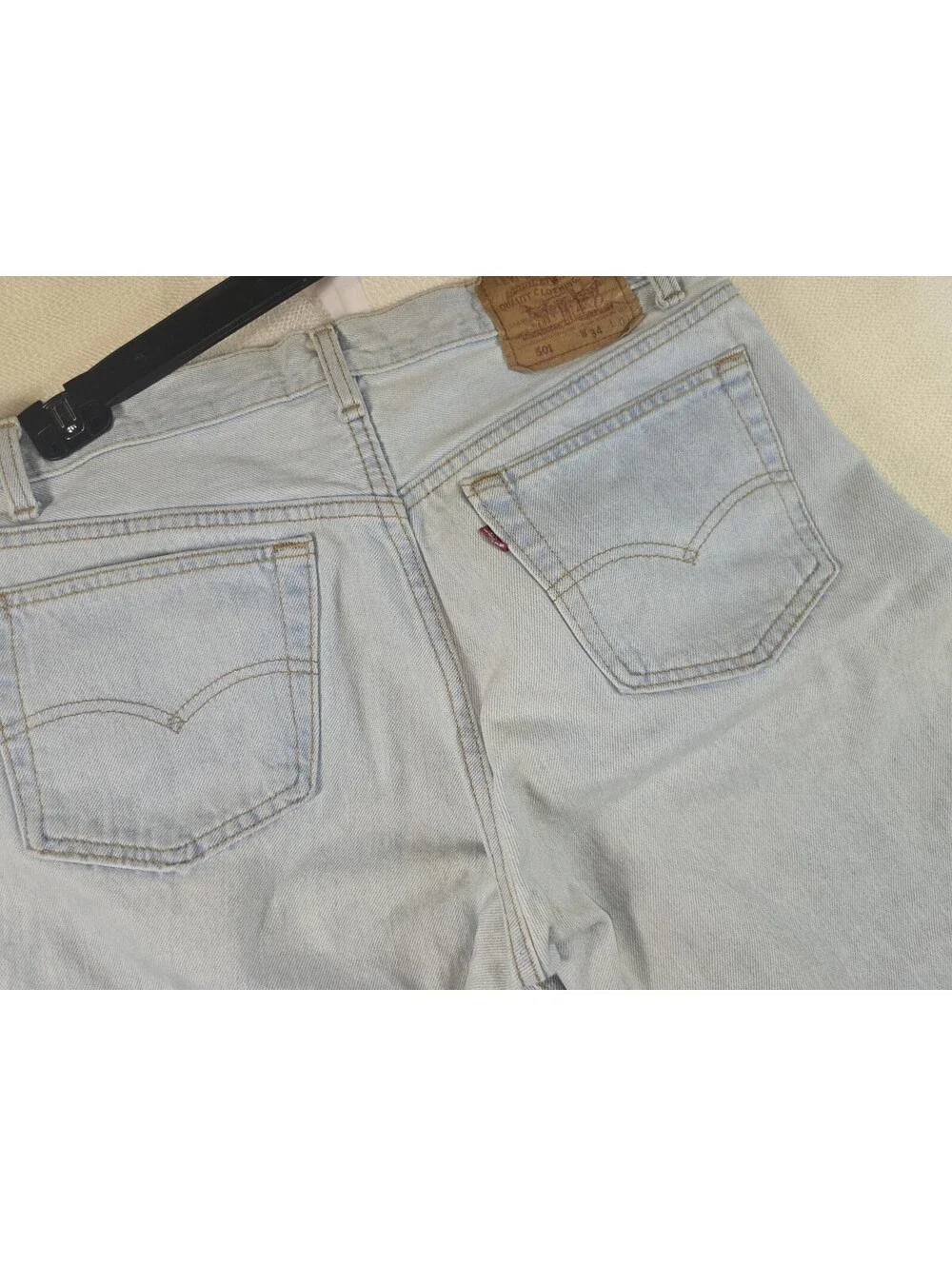 Vintage 90s Levis 501 Made in USA Denim Shorts Jorts Light Wash Men 34
